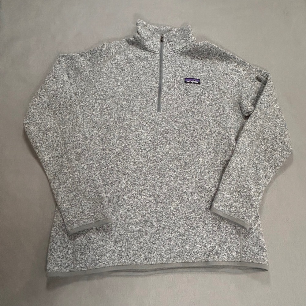 Patagonia Better Sweater Womens XL Grey Heather 1/4 Zip Fleece Pullover 25617